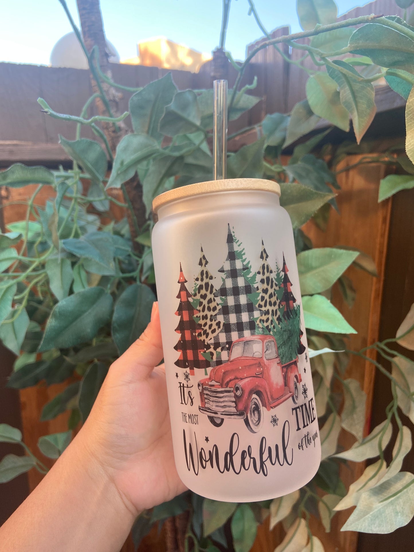 Its the most wonderful time of the year christmas glass can