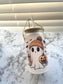Cute fall ghost glass cup