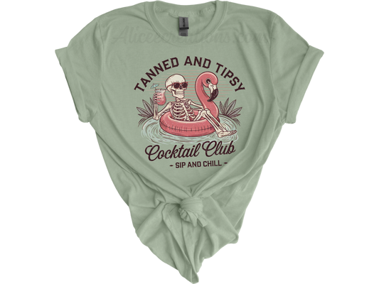 Tanned and tipsy summer short sleeve tee