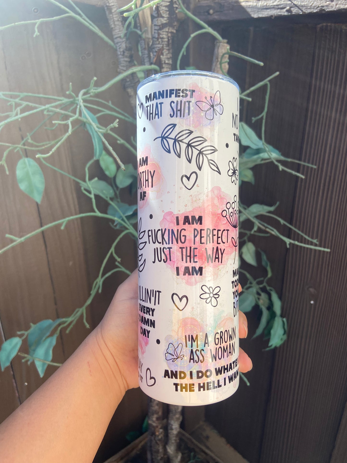 Motivational self love tumbler