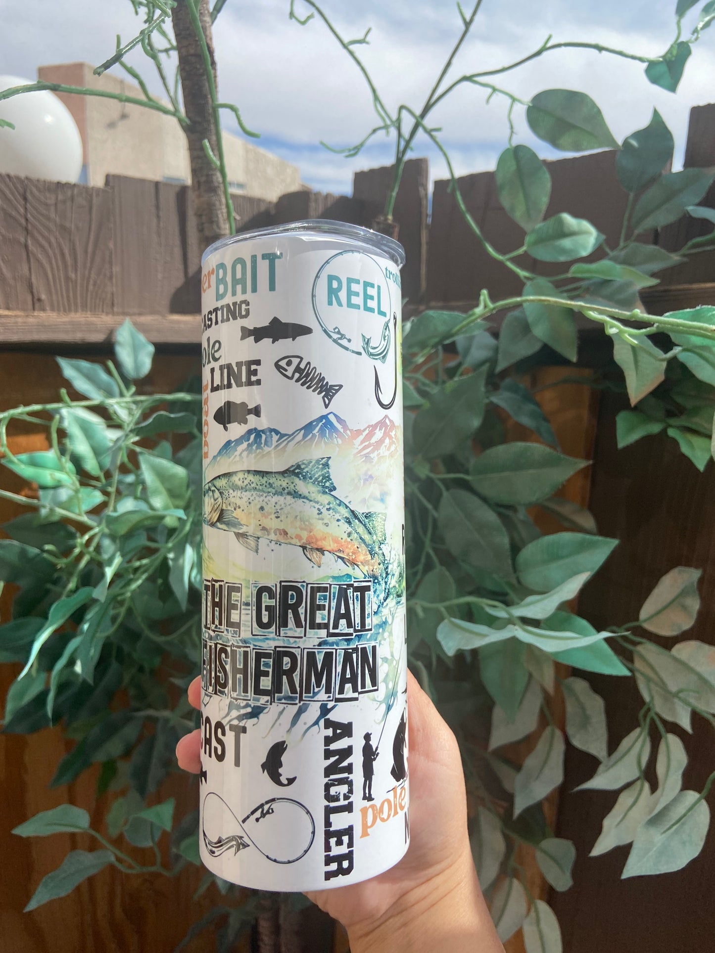 20 Oz Skinny Tumbler | Fisherman 20oz Tumbler | Alicee Creations