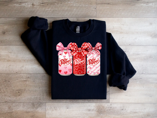 Dr Pepper Valentines Sweatshirt, Cute Holiday Crewneck, Soda Lover sweater, Gift For Her, XOXO Graphic Tee