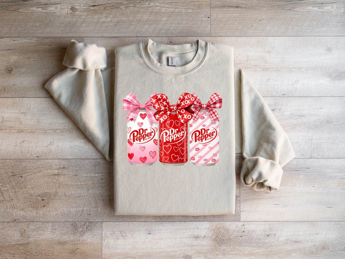 Dr Pepper Valentines Sweatshirt, Cute Holiday Crewneck, Soda Lover sweater, Gift For Her, XOXO Graphic Tee
