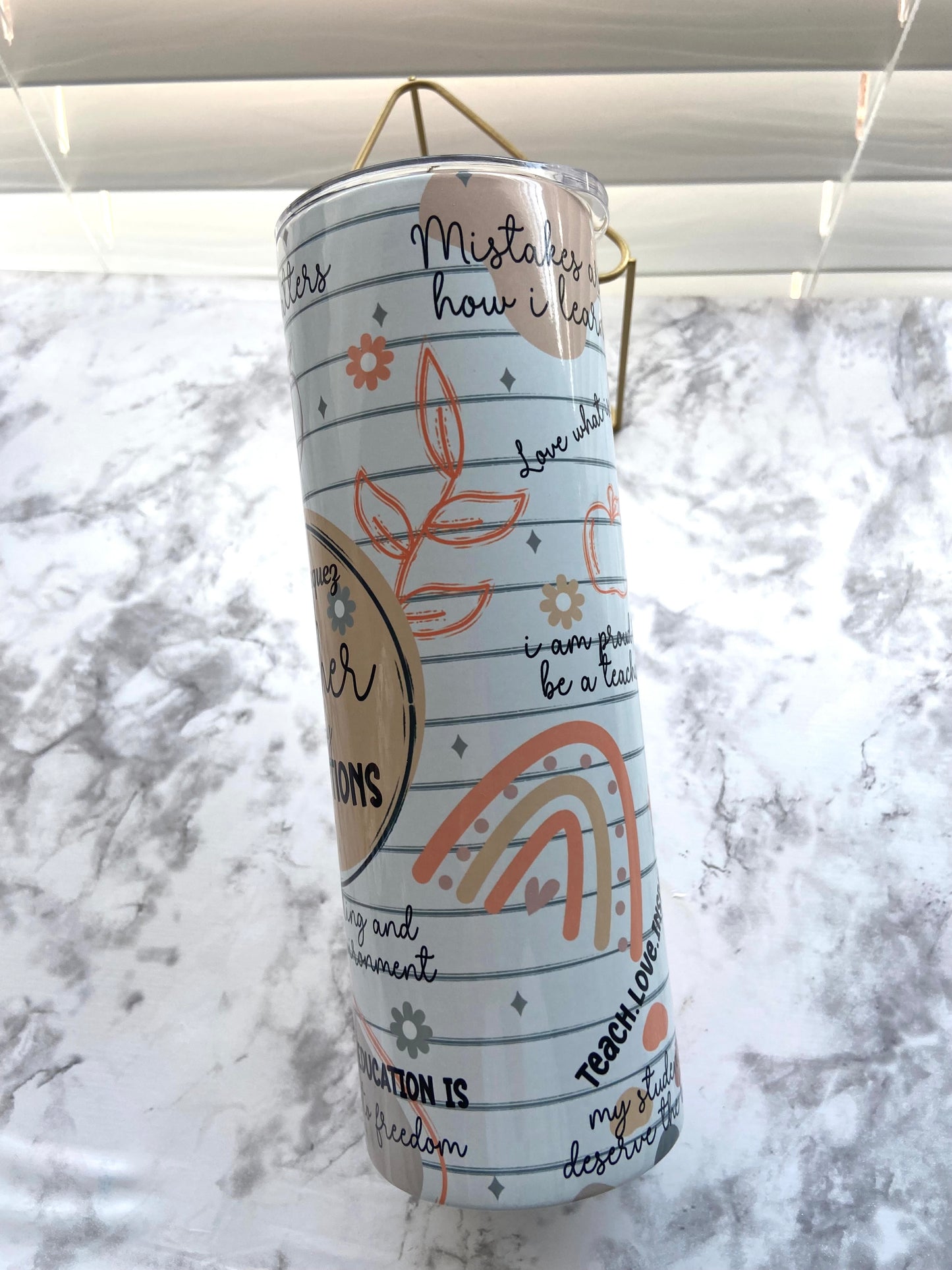Teacher daily affirmation tumbler