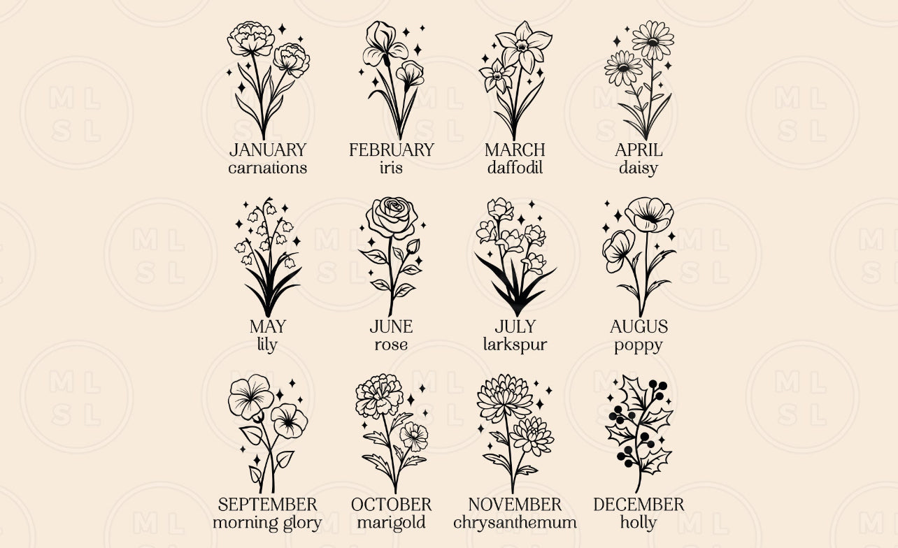 Personalized Birth month flower frosted glass cup