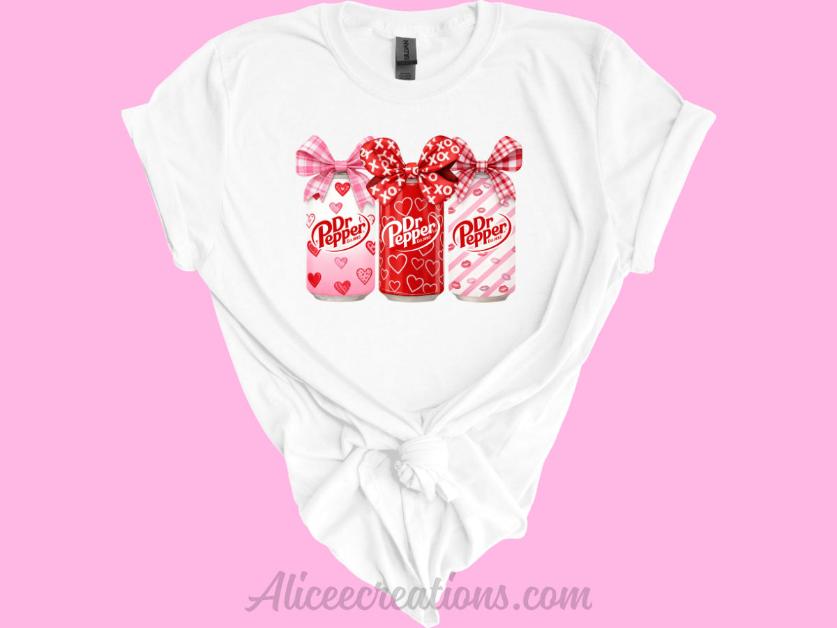 Dr Pepper Valentines tee shirt, Cute Holiday tee, Soda Lover Shirt, Gift For Her, XOXO Graphic Tee