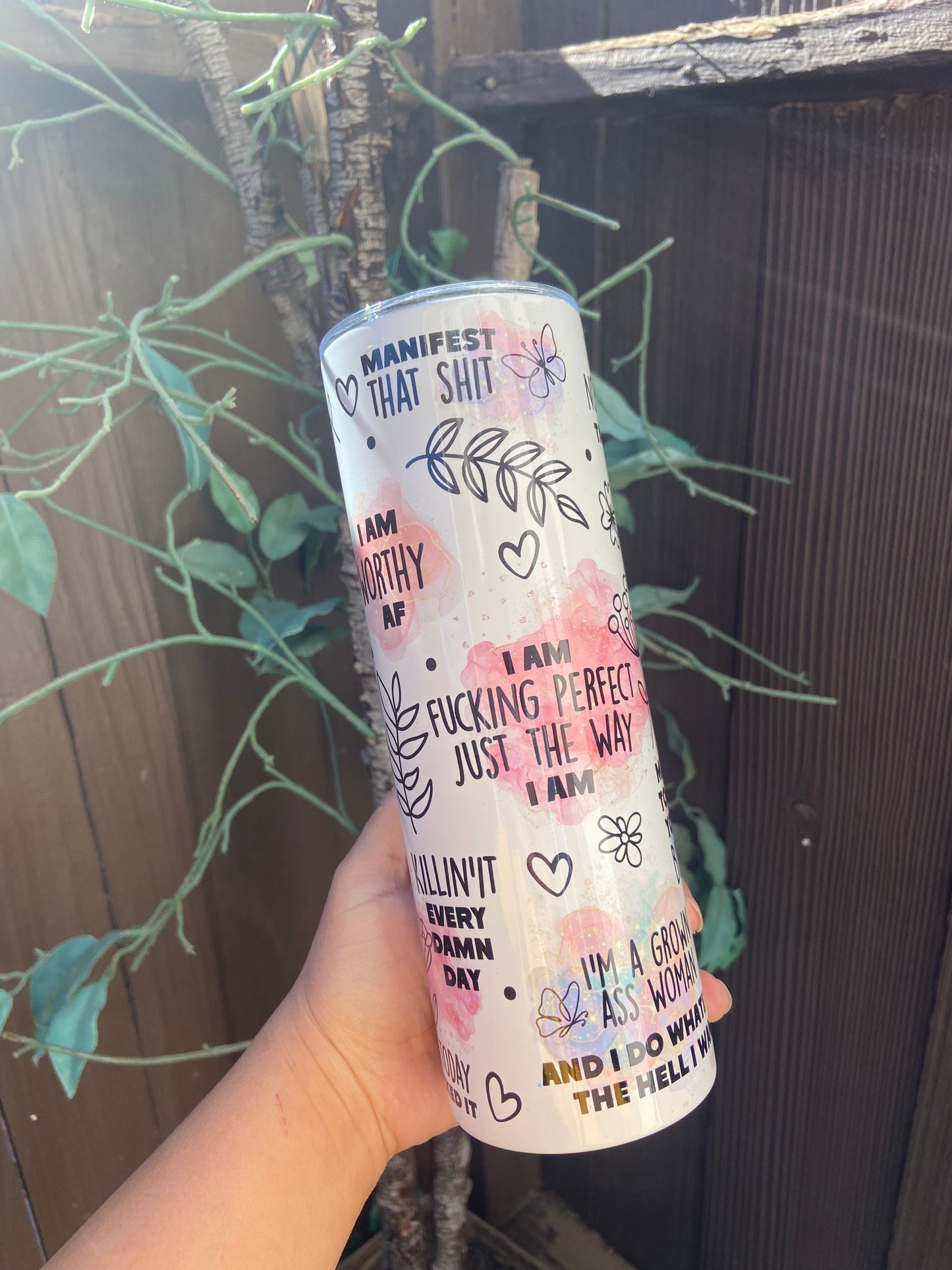 Motivational self love tumbler