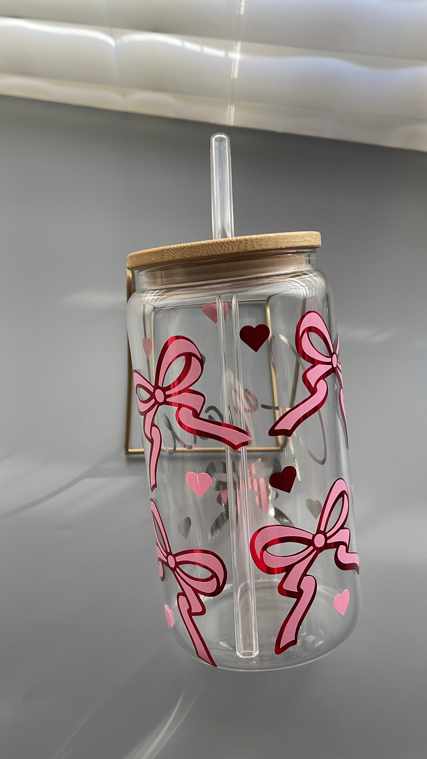 Personalized Galentine’s Glass Tumbler – 16oz