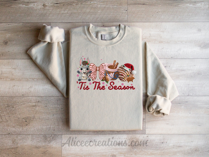 Yarn Crochet Tis The Season Mexican Christmas crewneck sweatshirt
