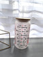 Water tracker glass cup valentines design