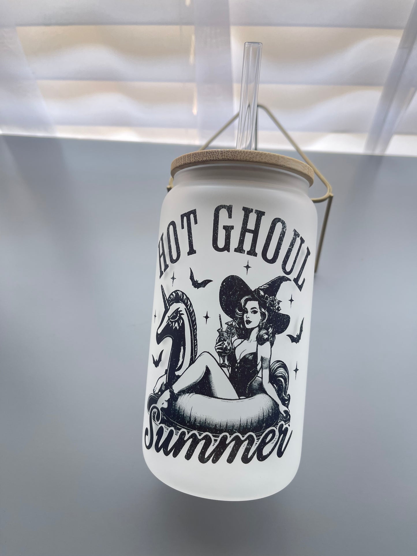 Hot ghouls summer 16oz glass cup