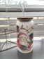 Santa y tamales glass cup