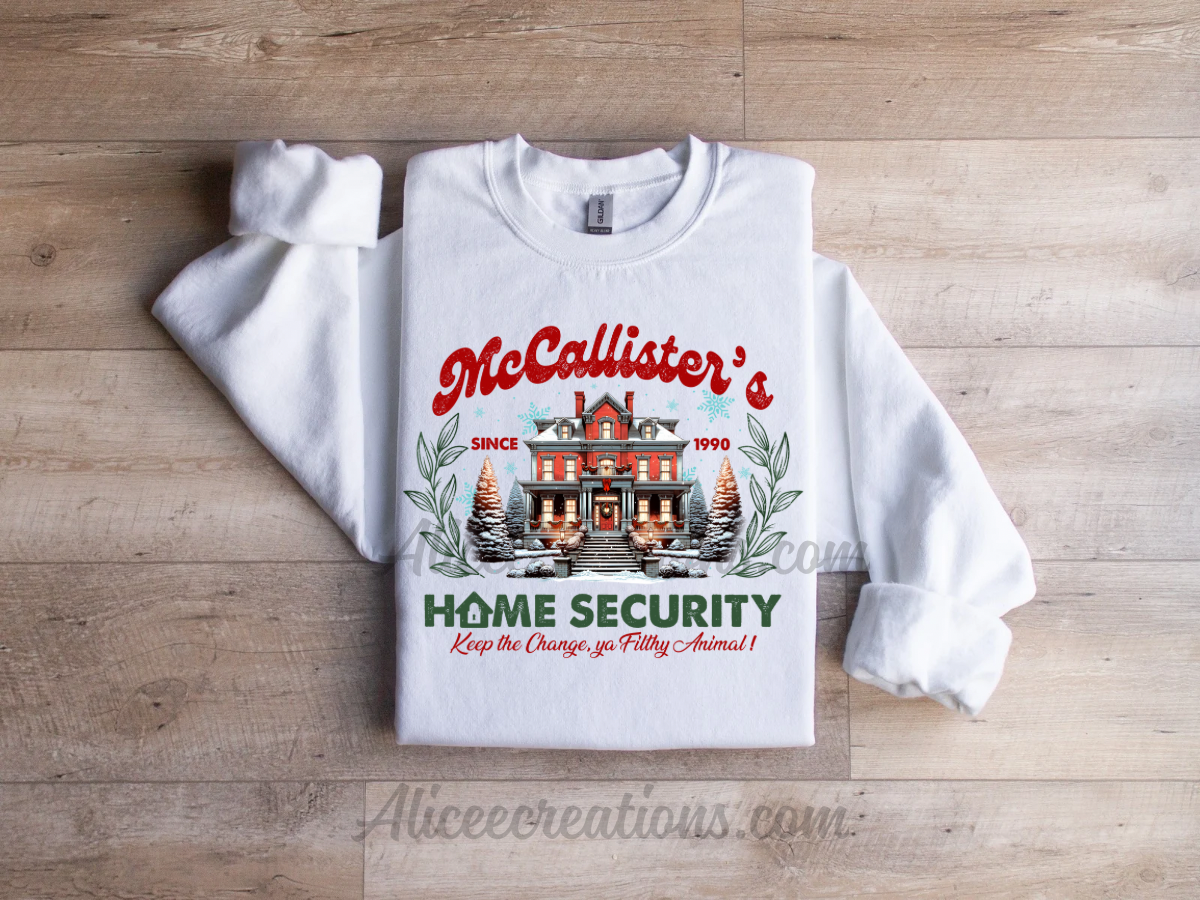 McCallister’s home security Christmas crewneck sweatshirt