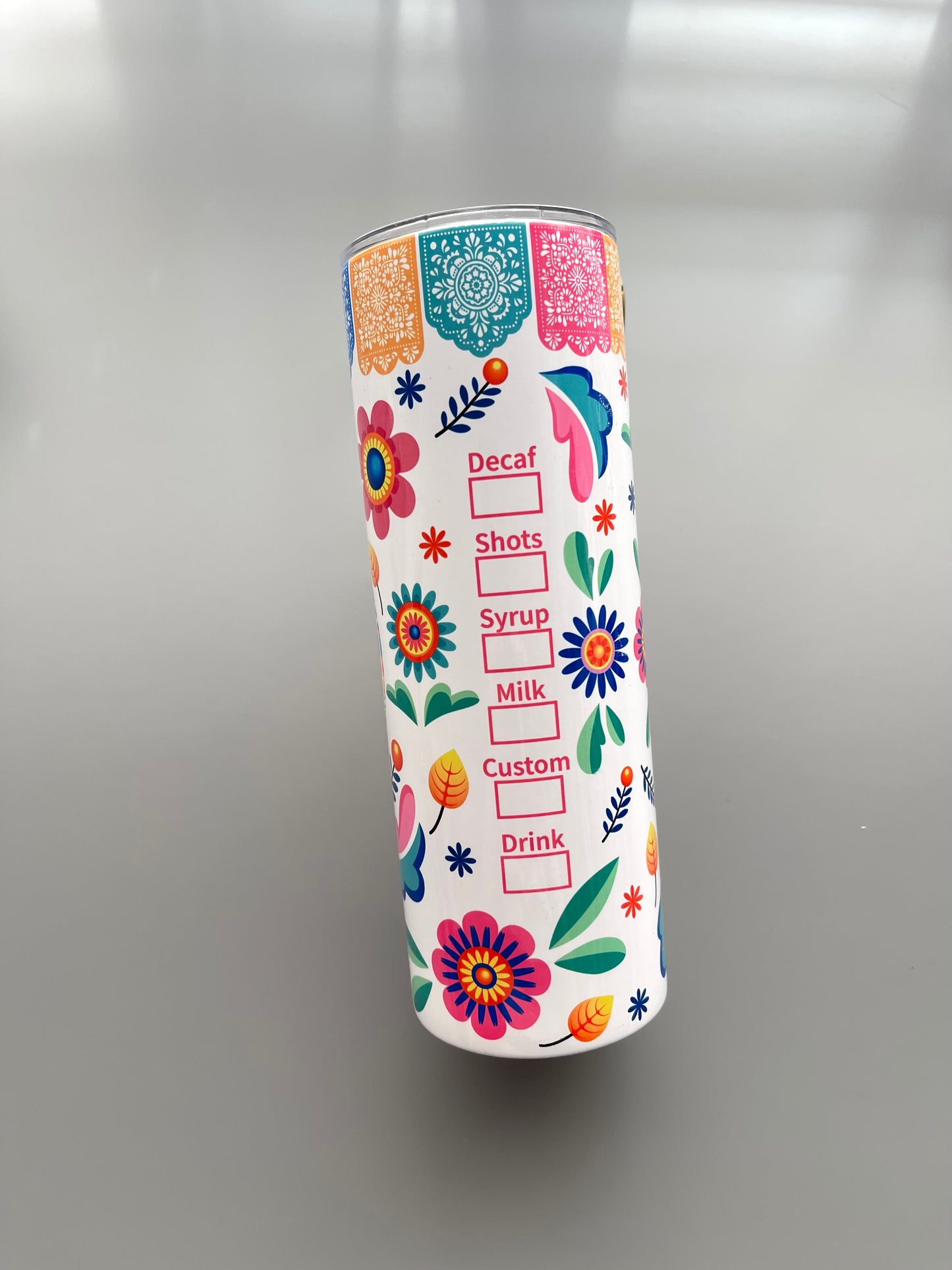 Cafecito y chisme 20oz tumbler fiesta