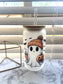 Cute fall ghost glass cup