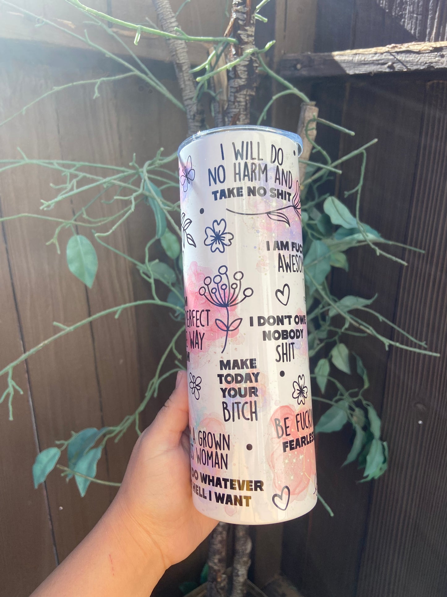 Motivational self love tumbler