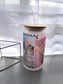 Valentines post card stamps glass cup