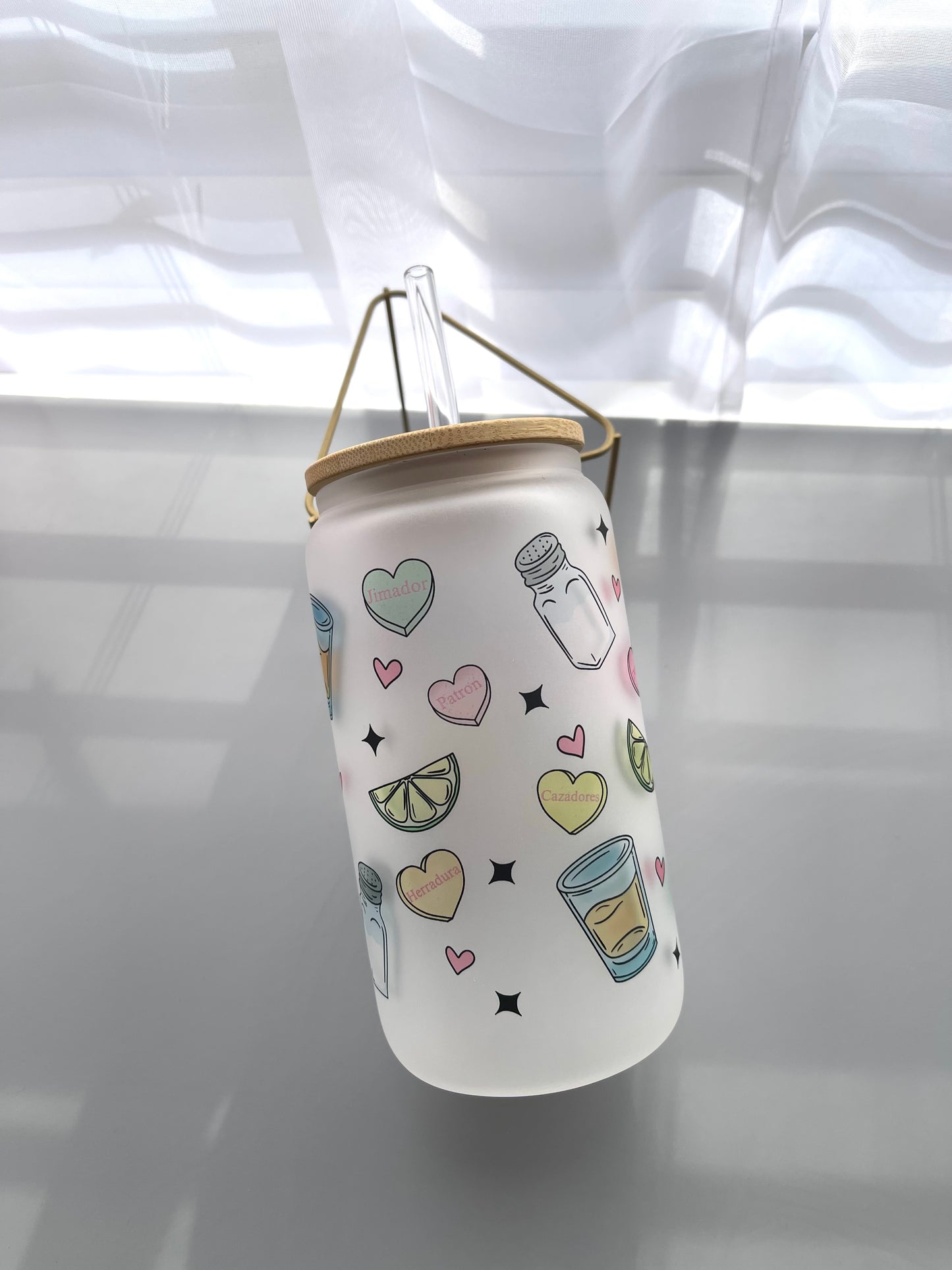 La tequilera valentines glass cup