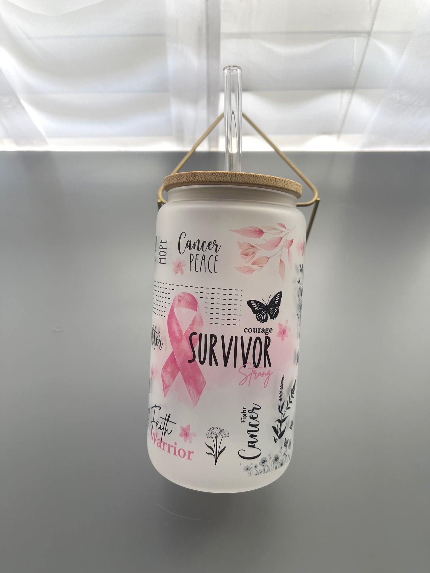 Breast Cancer Awareness Tumbler – “Survivor Strength” Edition