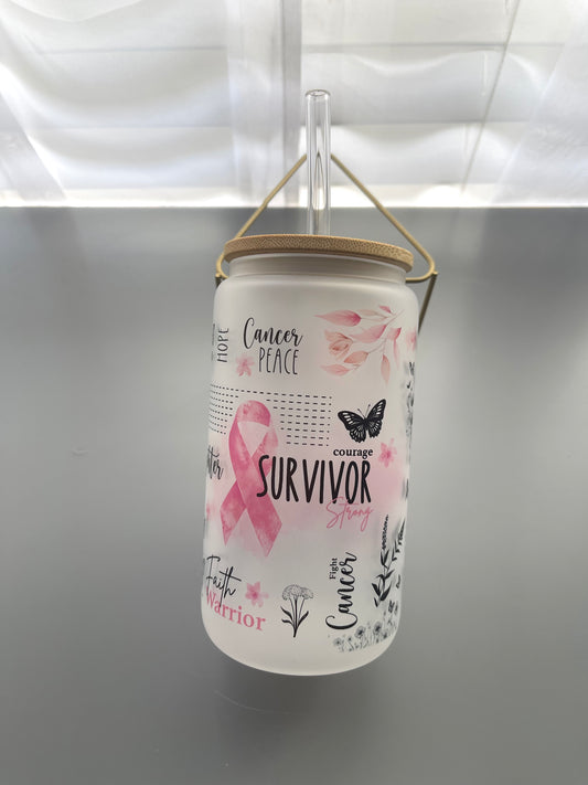 Breast Cancer Awareness Tumbler – “Survivor Strength” Edition