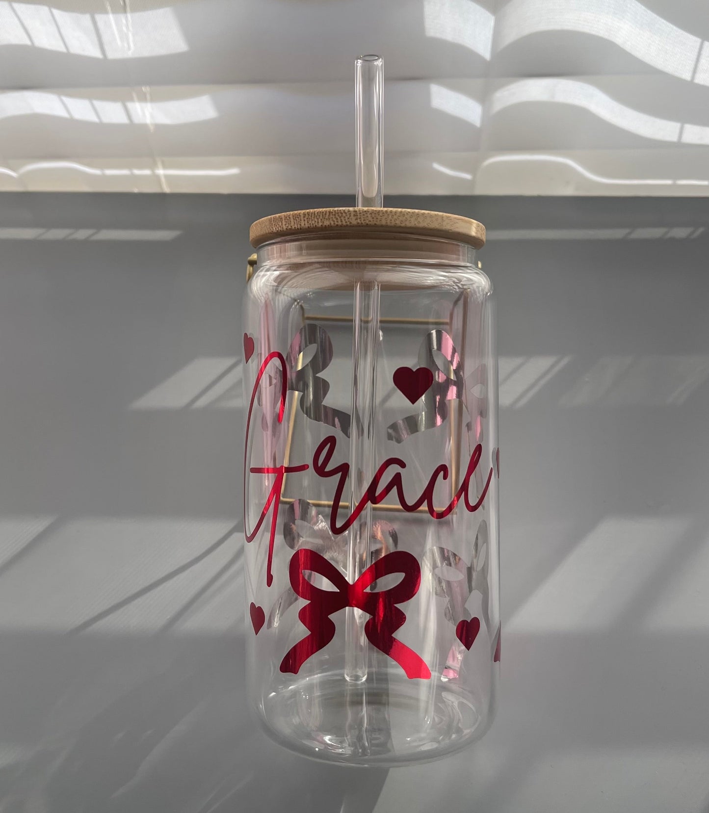 Personalized Galentine’s Glass Tumbler – 16oz