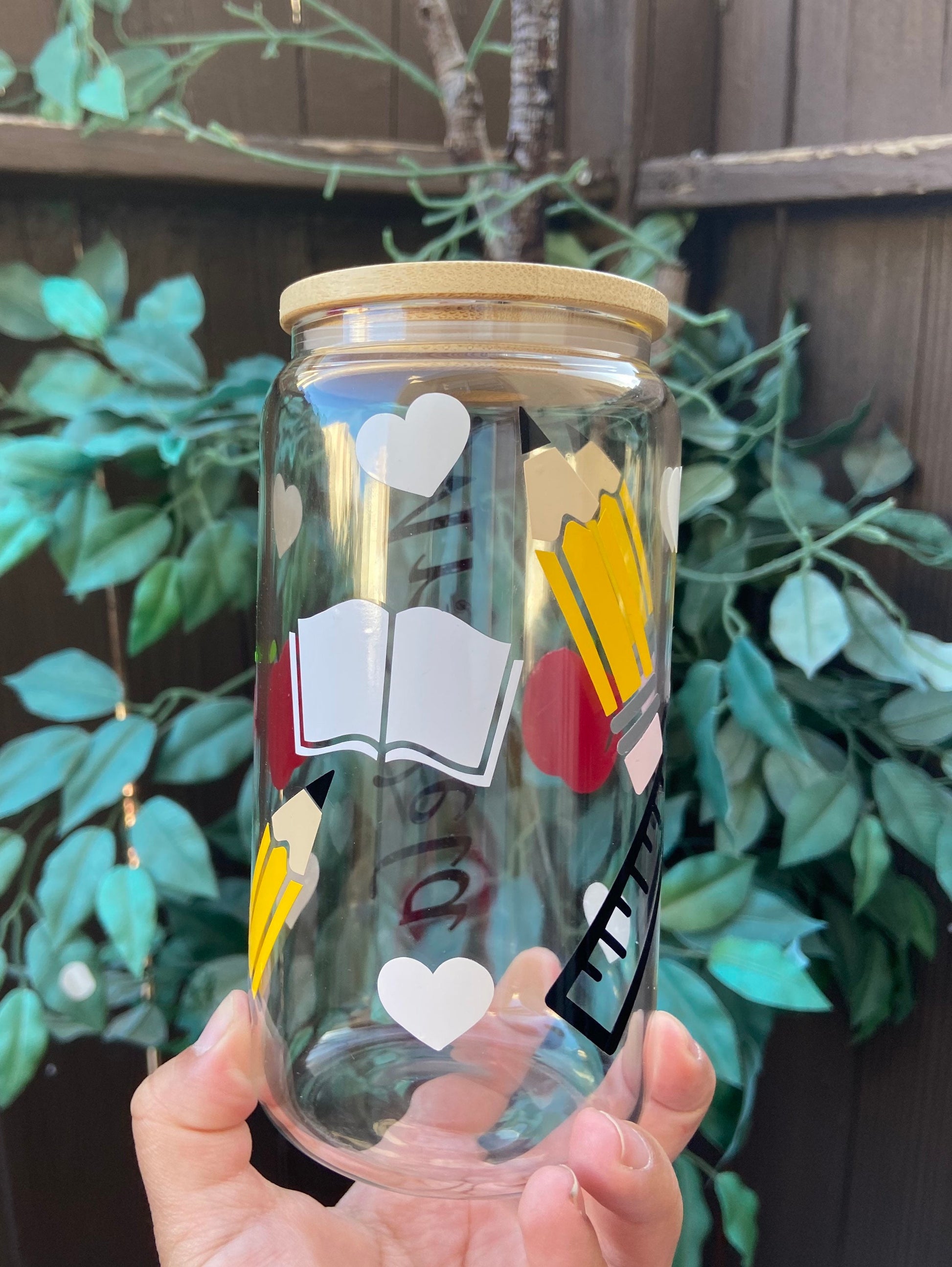 Custom Glass Tumblers | Glass Can With Lid And Straw| Alicee Creations