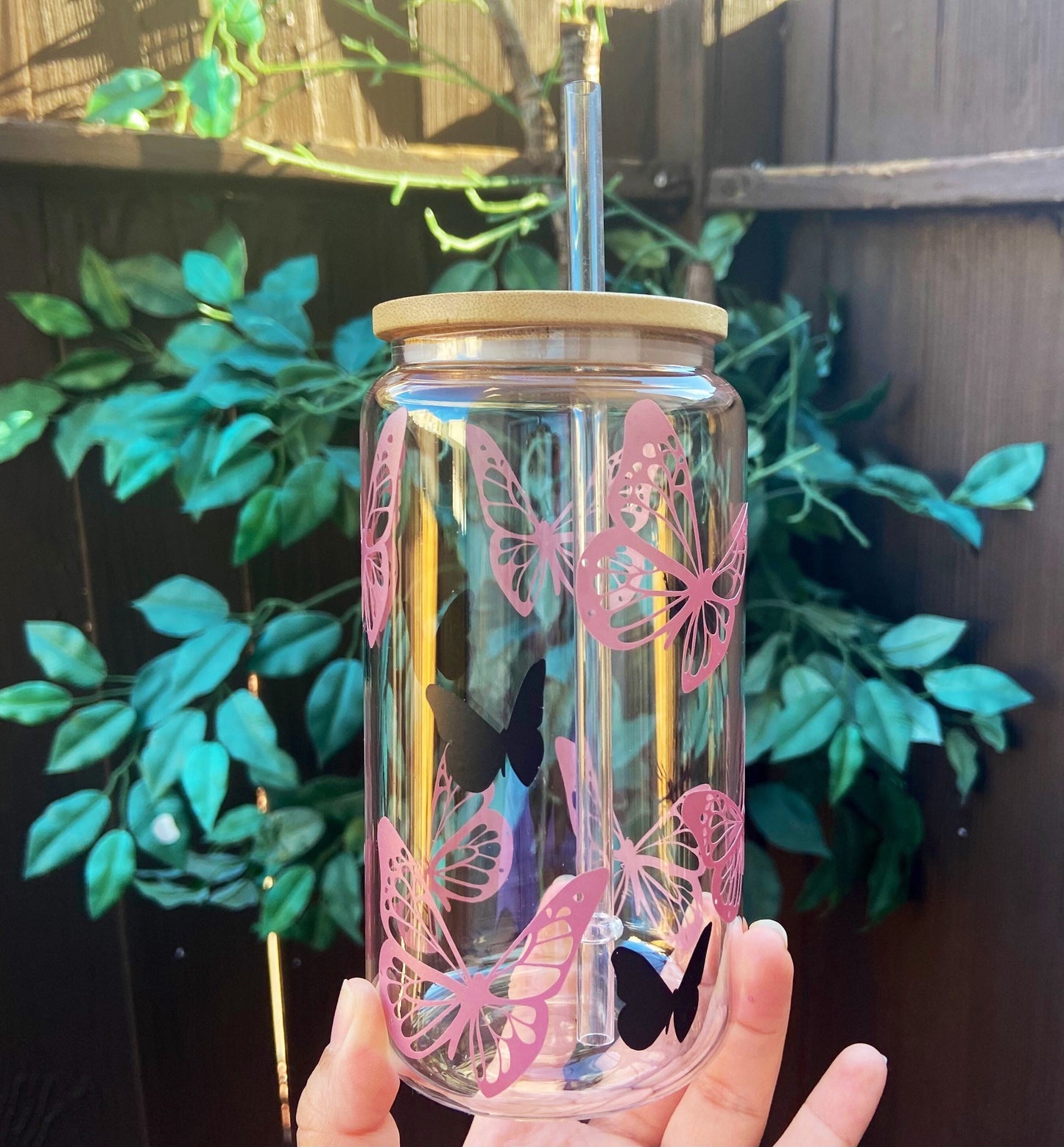 Drinkware For Kitchen | Butterfly Glass Can | Alicee Creations