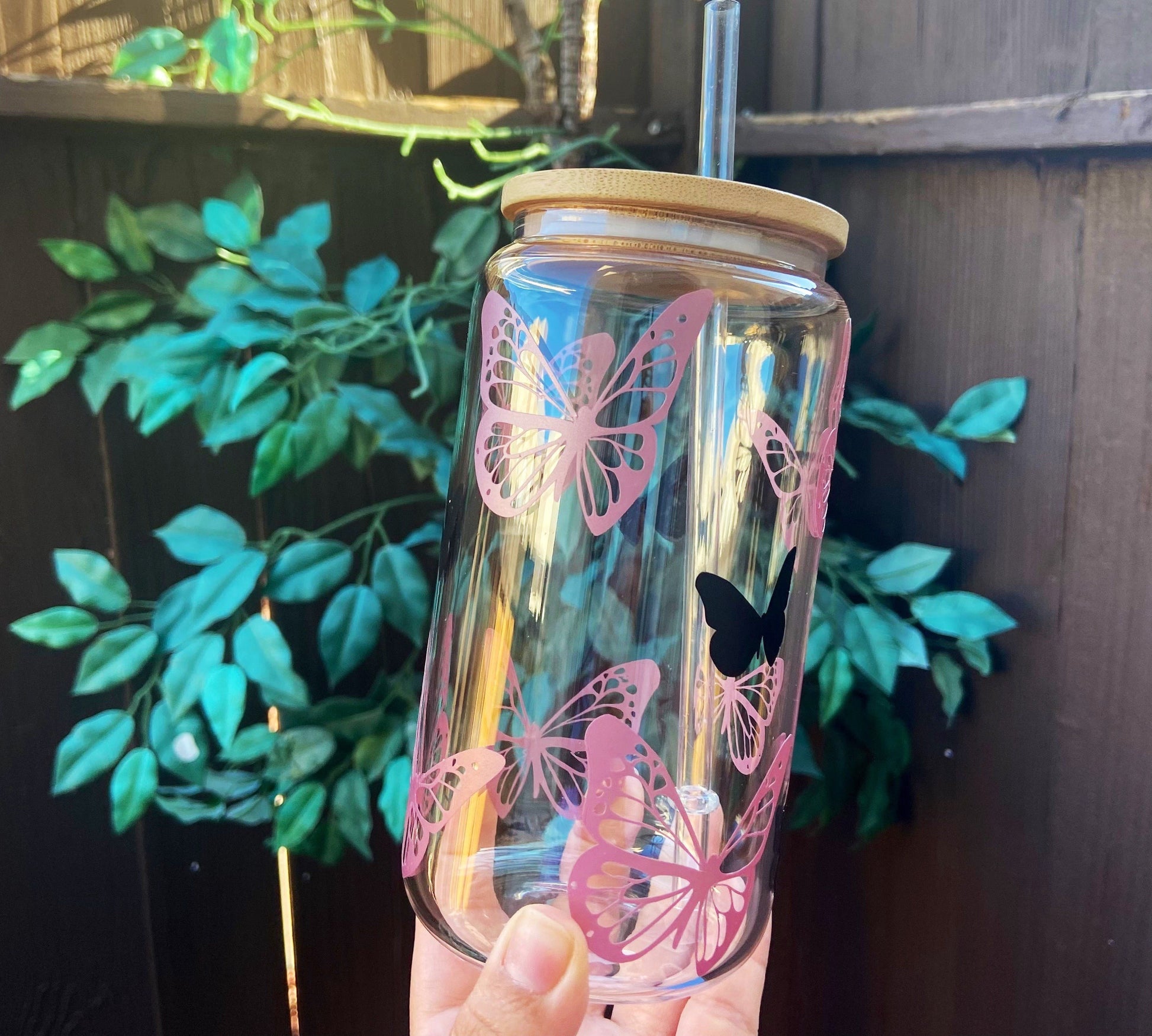 Drinkware For Kitchen | Butterfly Glass Can | Alicee Creations