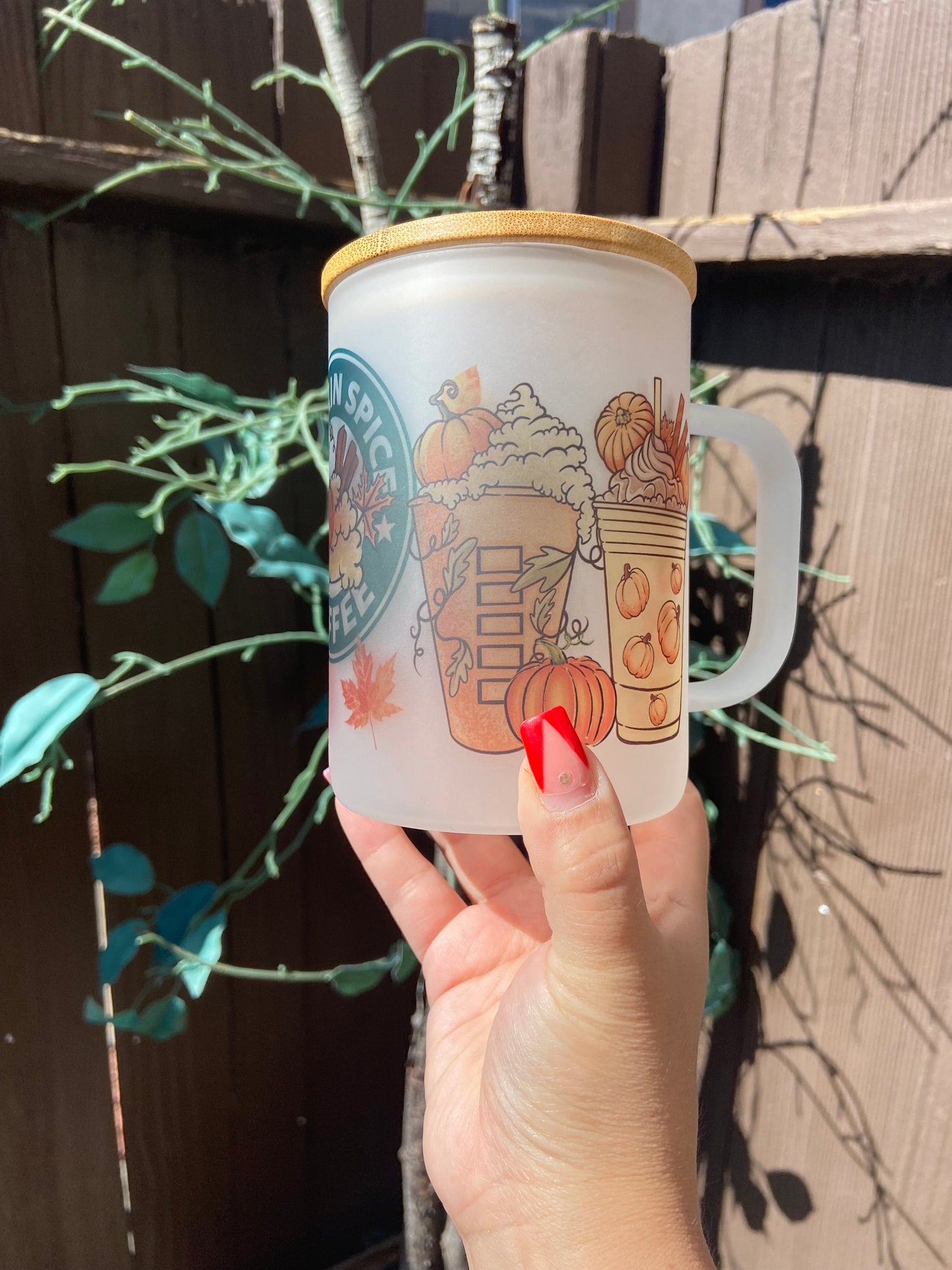 frosted Pumpkin spice coffee mug 15oz